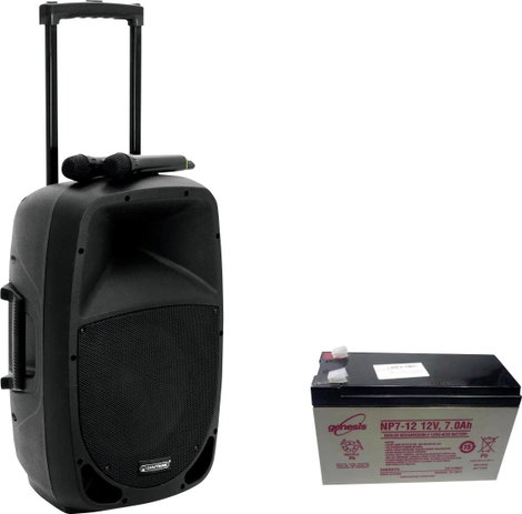 Omnitronic MES-12BT2 Hordohzató PA hangfal 30.48 cm 12 coll Akkuról üzemeltetett, Hálózatról üzemelt 2. kép