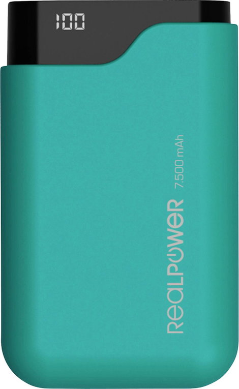 RealPower PB-7500C Powerbank 7500 mAh Lítiumion Zöld 3. kép