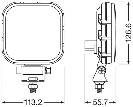 OSRAM Tolatófényszóró 12 V, 24 V LEDriving Reversing VX 120S-WD, quadratischer LED Rückfahrscheinwer 23. kép