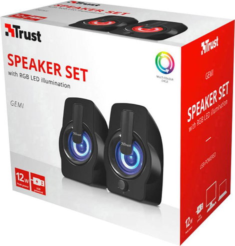 Trust Gemi RGB 2.0 2.0 Számítógép hangszóró Vezetékes 12 W Fekete 4. kép