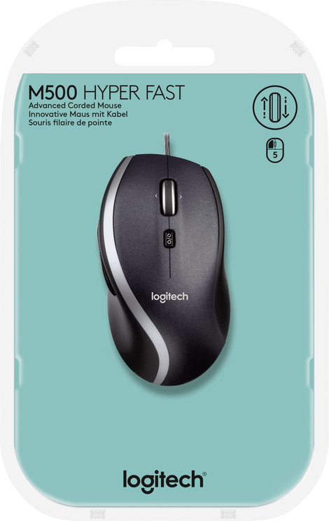 Logitech M500S WLAN egér USB Optikai Fekete 7 Gombok 4000 dpi 2. kép
