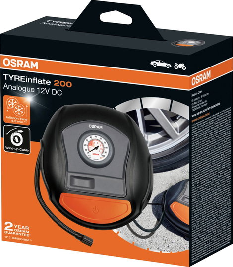 OSRAM OTI200 Kompresszor Osram Analóg manométer, Kábeltartó, Túlterhelés elleni védelem 11. kép