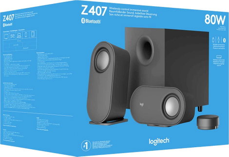 Logitech Z407 2.1 Számítógép hangszóró Bluetooth™, Vezetékes 40 W Fekete 2. kép