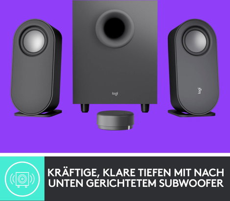 Logitech Z407 2.1 Számítógép hangszóró Bluetooth™, Vezetékes 40 W Fekete 5. kép
