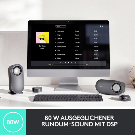 Logitech Z407 2.1 Számítógép hangszóró Bluetooth™, Vezetékes 40 W Fekete 8. kép