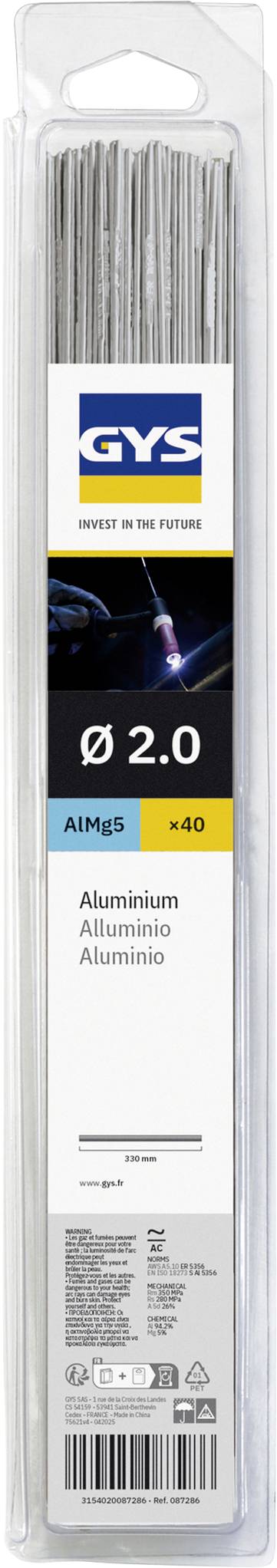 Toparc 087286 TIG alumínium hegesztőpálcák (AlMg5)