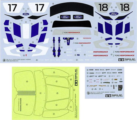 Ford Mustang GT4 autómodell építőkészlet 1:24, Tamiya 300024354 7. kép