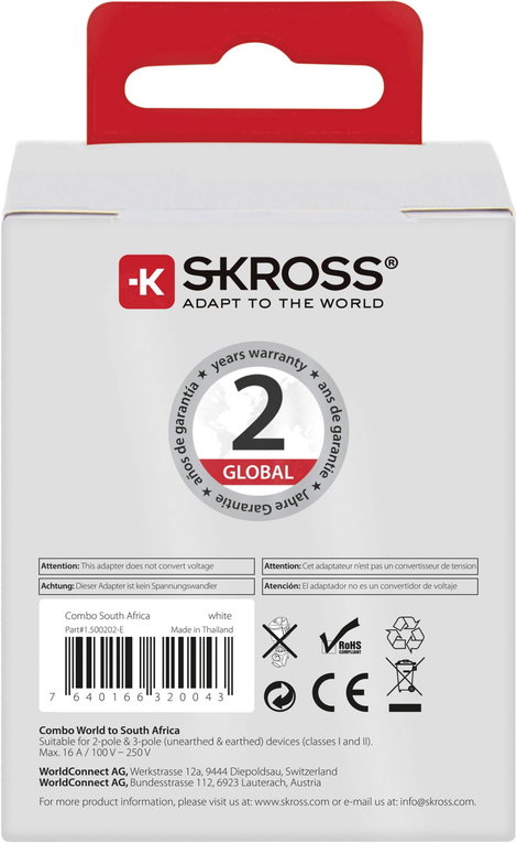 Skross 1.500202-E Úti adapter CO W to SA 5. kép