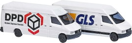 Busch 8308 N Tehergépjármű modell Mercedes Benz Sprinter csomagszolgáltatás