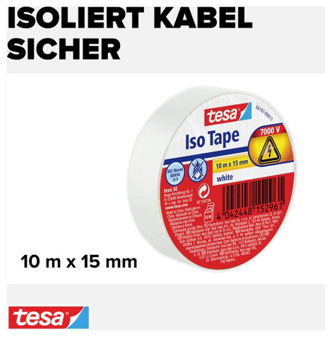 tesa Iso Tape 56192-00011-22 Szigetelőszalag Fehér (H x Sz) 10 m x 15 mm 1 db 3. kép