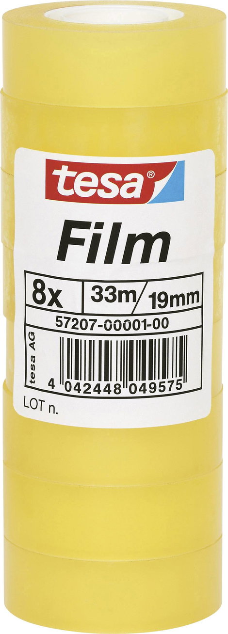 tesa 57207-00001-01 tesafilm Standard Átlátszó (H x Sz) 33 m x 19 mm 8 db