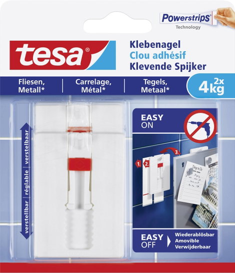 tesa 77767 Öntapadó köröm állítható Fehér