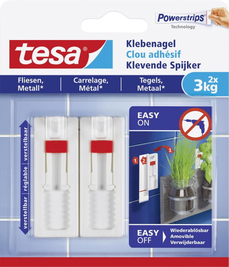 tesa 77764 Öntapadó köröm állítható Fehér