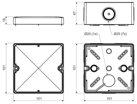 KOPOS KSK 100 KA Elosztó doboz halogénmentes (Sz x Ma x Mé) 101 x 101 x 63 mm 1 db 2. kép