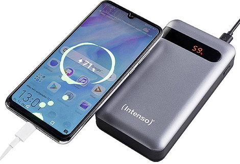 Intenso PD20000 Powerbank 20000 mAh Quick Charge 3.0, Power Delivery 3.0 LiPo Fekete állapotjelző 6. kép