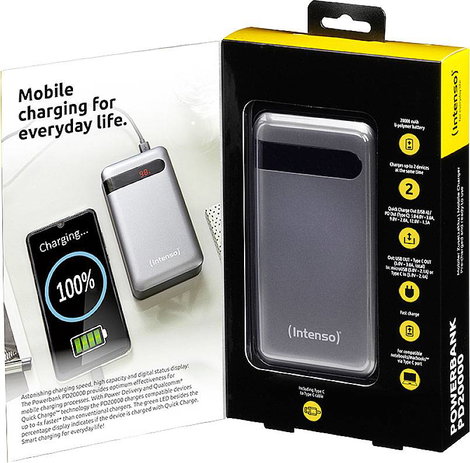 Intenso PD20000 Powerbank 20000 mAh Quick Charge 3.0, Power Delivery 3.0 LiPo Fekete állapotjelző 7. kép