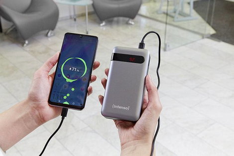 Intenso PD20000 Powerbank 20000 mAh Quick Charge 3.0, Power Delivery 3.0 LiPo Fekete állapotjelző 9. kép