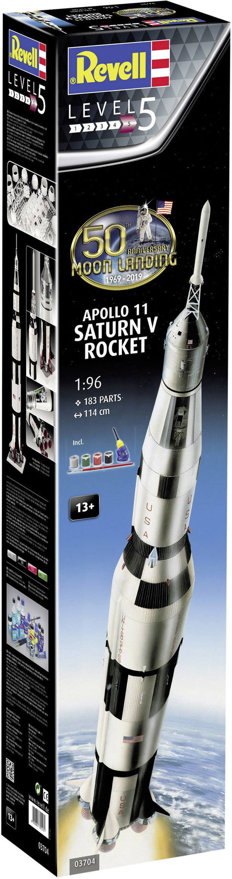Revell 03704 Apollo 11 Saturn V Rocket Teremjármű építőkészlet 1:96 5. kép