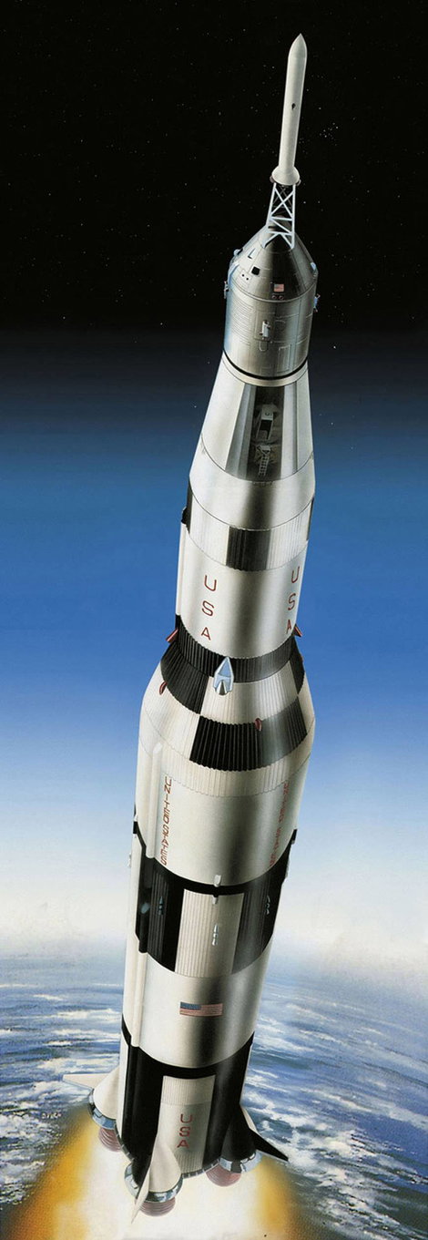 Revell 03704 Apollo 11 Saturn V Rocket Teremjármű építőkészlet 1:96 6. kép