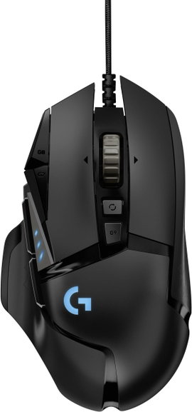 Logitech Gaming G502 HERO Gamer egér USB Optikai Fekete 11 Gombok 25600 dpi Világít, Súly tuning, Be