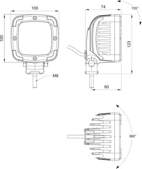Fristom Munkafényszóró 12 V, 24 V, 36 V FT-036 LED ALU 2800 90380 Távolsági világítás (Sz x Ma x Mé) 7. kép