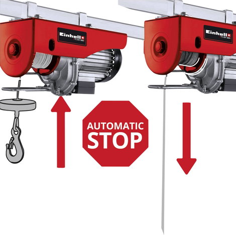 Einhell 2255140 Elektromos csörlő Teherbírás (vezetőgörgővel) 500 kg Teherbírás (vezetőgörgő nélkül) 2. kép