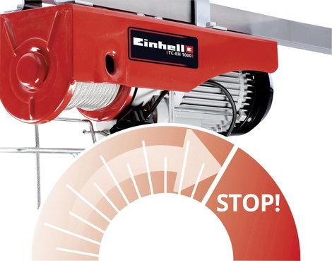 Einhell 2255160 Elektromos csörlő Teherbírás (vezetőgörgővel) 999 kg Teherbírás (vezetőgörgő nélkül) 2. kép