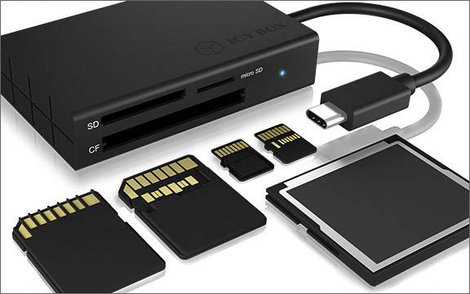 ICY BOX IB-CR401-C3, Type-C® USB 3.0 Kartenleser (CF, SD 4.0, micro SD 4.0), UHS-II, mit KÜlső memór 7. kép