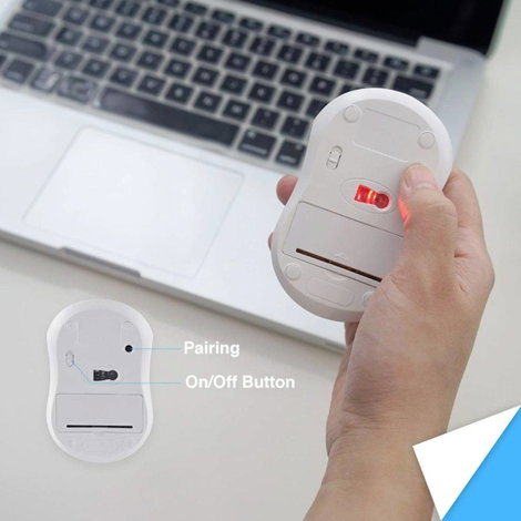 Perixx PERIMICE-802 W WLAN egér Bluetooth™ Optikai Fehér 3 Gombok 1000 dpi 3. kép