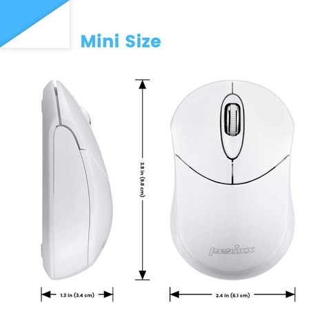 Perixx PERIMICE-802 W WLAN egér Bluetooth™ Optikai Fehér 3 Gombok 1000 dpi 5. kép