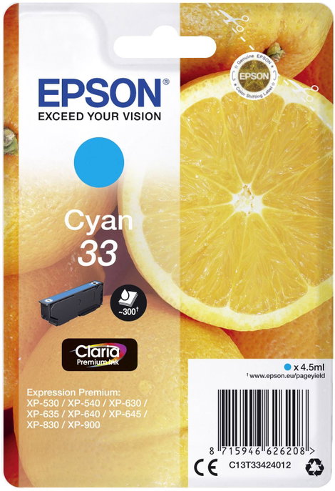 Epson T3342, 33 #####Tinte Eredeti Cián