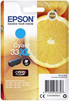 Epson T3362, 33XL #####Tinte Eredeti Cián