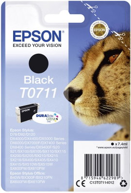 Epson T0711 #####Tinte Eredeti helyettesíti Epson C13T07114012 Fekete