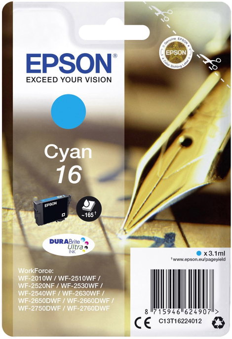 Epson T1622, 16 #####Tinte Eredeti Cián