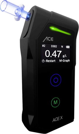 ACE X Alkoholteszter Fekete 0.0 - 5 ‰ Kijelzővel