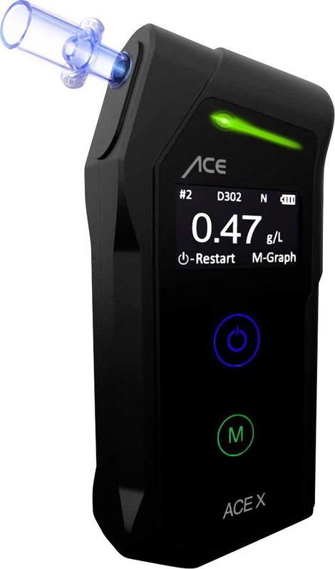 ACE X Alkoholteszter Fekete 0.0 - 5 ‰ Kijelzővel