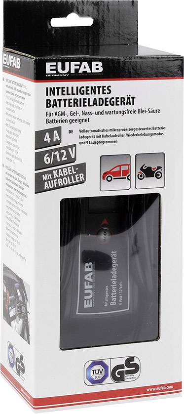 Eufab 16616 Automatikus töltő 6 V, 12 V 2 A 2 A, 4 A 2. kép