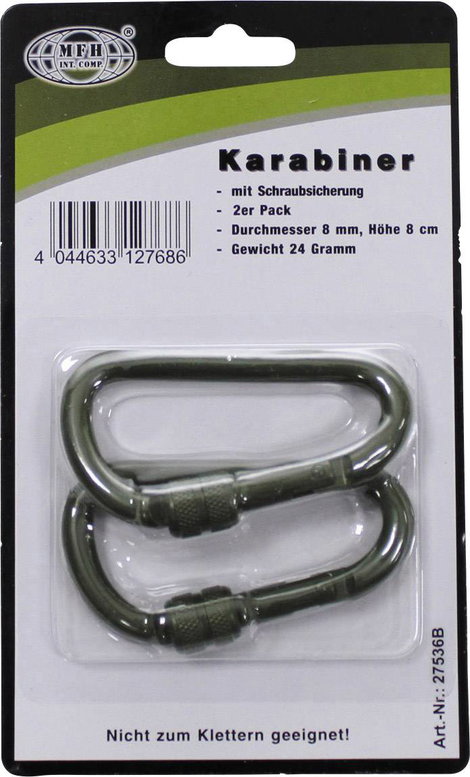 MFH 27536B Karabíner D8x80O 8 mm x 80 mm 2 db 2. kép