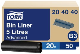 TORK Advanced Szemeteszsák 5 l Műanyag Fekete 1000 db