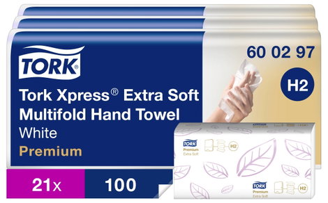 TORK 600297 Xpress Multifold Premium Papír kéztörlők (H x Sz) 34 cm x 21.2 cm Fehér N/A 2100 db
