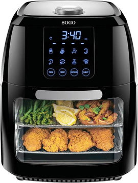 SOGO Human Technology 1800 Forrólevegős fritőz 1800 W Fekete