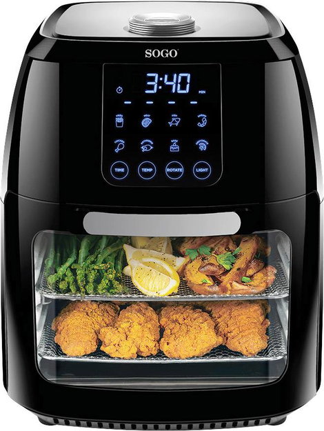 SOGO Human Technology 1800 Forrólevegős fritőz 1800 W Fekete