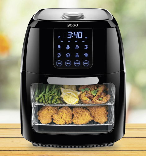 SOGO Human Technology 1800 Forrólevegős fritőz 1800 W Fekete 2. kép