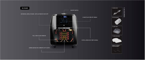 SOGO Human Technology 1800 Forrólevegős fritőz 1800 W Fekete 4. kép
