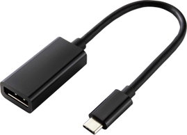 Renkforce USB-C® / Kijelző csatlakozó Átalakító kábel USB-C® dugó, DisplayPort alj 0.14 m Fekete RF-
