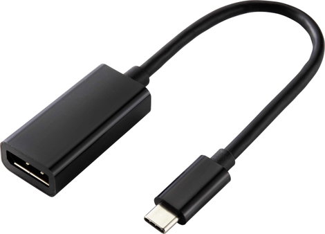 Renkforce USB-C® / Kijelző csatlakozó Átalakító kábel USB-C® dugó, DisplayPort alj 0.14 m Fekete RF-