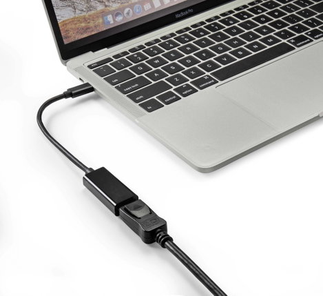 Renkforce USB-C® / Kijelző csatlakozó Átalakító kábel USB-C® dugó, DisplayPort alj 0.14 m Fekete RF- 2. kép