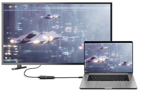 Renkforce USB-C® / Kijelző csatlakozó Átalakító kábel USB-C® dugó, DisplayPort alj 0.14 m Fekete RF- 3. kép