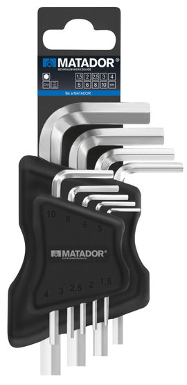 Matador Schraubwerkzeuge Matador 04409091 Belső hatlap Hajlított csavarhúzó 1.5 mm, 2 mm, 2.5 mm, 3 