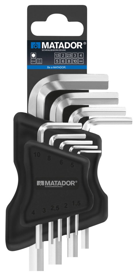 Matador Schraubwerkzeuge Matador 04409091 Belső hatlap Hajlított csavarhúzó 1.5 mm, 2 mm, 2.5 mm, 3